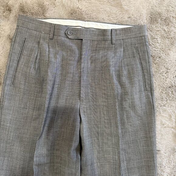 San Tropez Uomo Men's Suit 40L Gray Super 140s Merino Wool 2-Piece Classic Fit - Picture 12 of 16